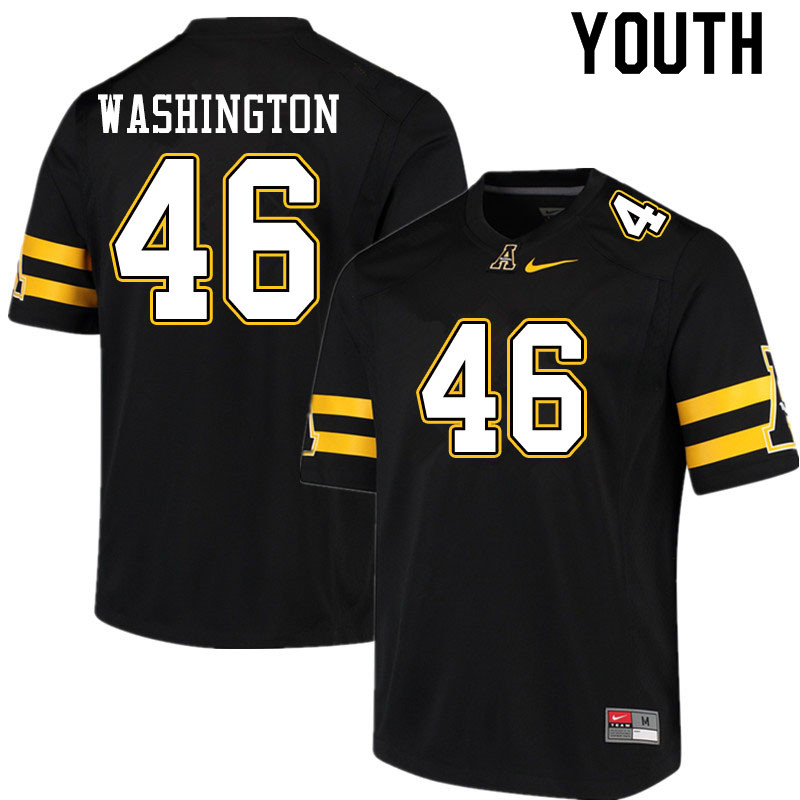 Youth #46 Chris Washington Appalachian State Mountaineers College Football Jerseys Sale-Black - Click Image to Close